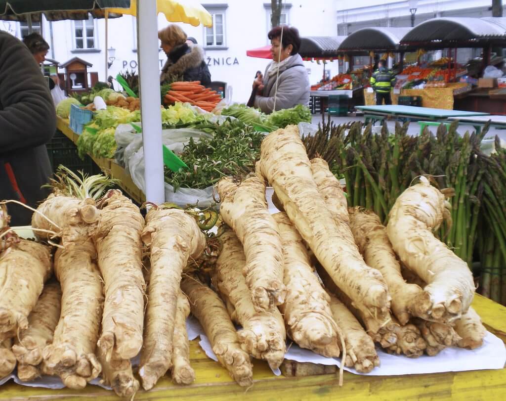 Horseradish Root for sale at a market