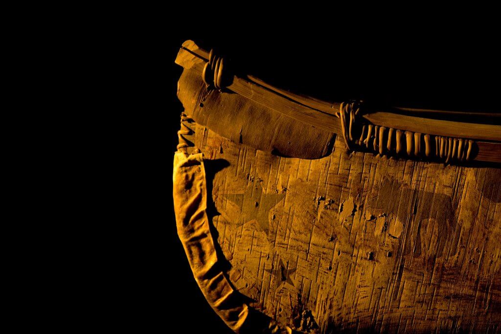 Close up of a traditional Native American canoe, Canoe Museum Toronto, Canada